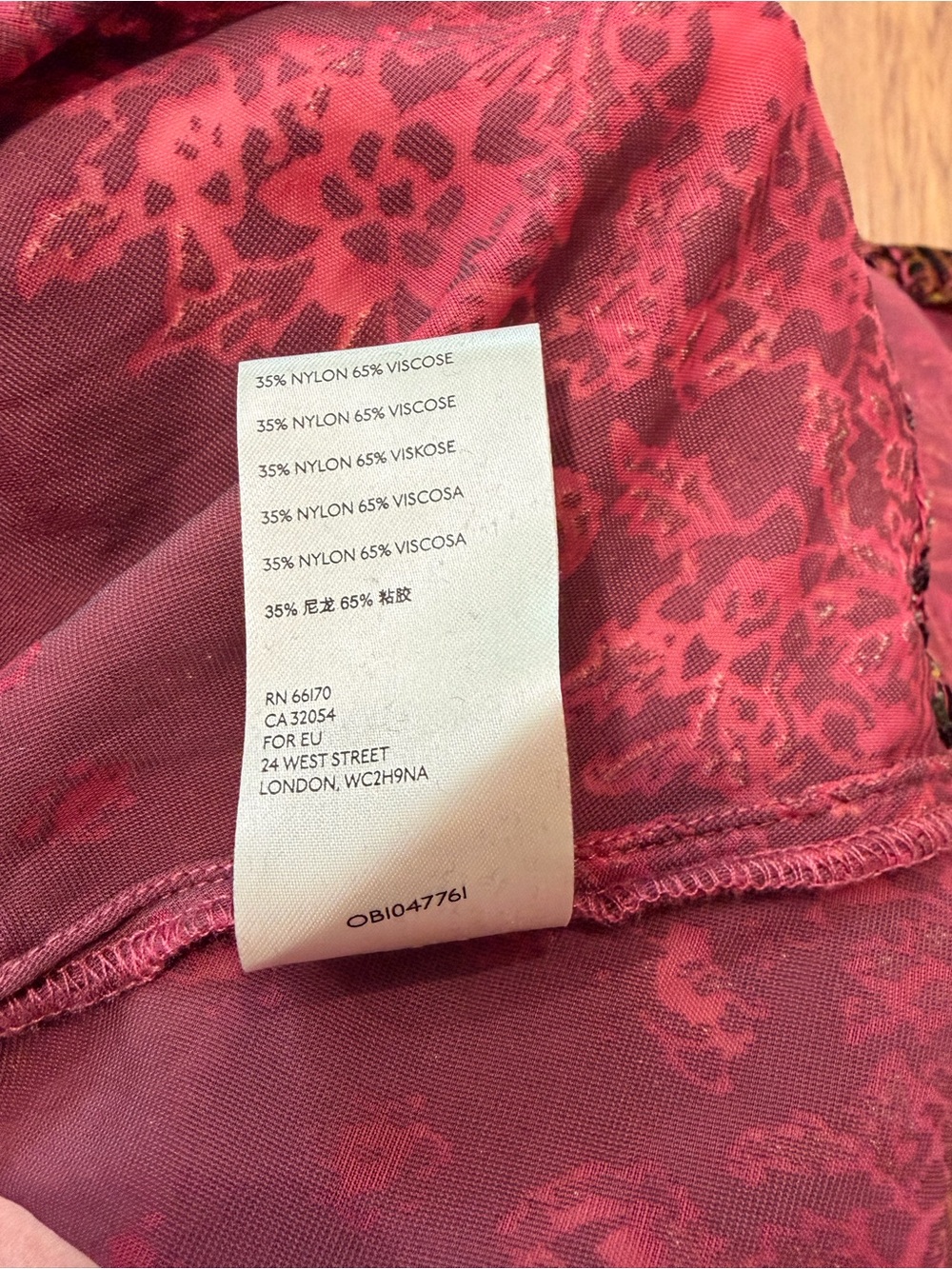 Free People Mirror Mirror Velvet Burnt Red Floral Tunic Dress - Picture 8 of 16